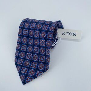 Eton Tie Men One Size Multi Patterned Silk Classic Luxury Necktie Italy Made NWT